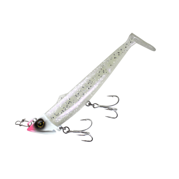 ジャックアイ　フリフリシャッド　３０ｇ(＃０１　パールグロー銀ラメ)