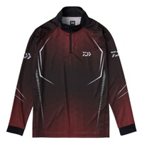 ロングスリーブハーフジップシャツレッド