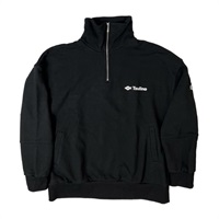 ハーフジップデザインスウェット　ブラック