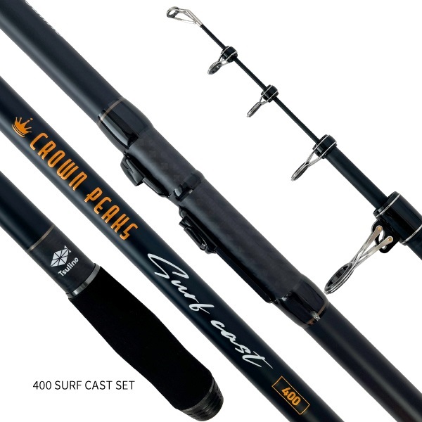 CROWNPEACKS SURFCAST【振出投げ竿とリールのセット/投げ釣り/防波堤
