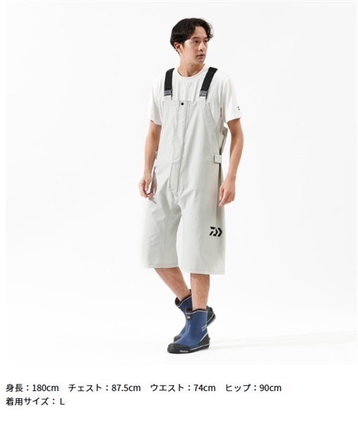 ダイワ レインウェア DR-6323P PUオーシャンハーフサロペット ネイビー L(qh) ダイワ PUオーシャンハーフサロペット DR-6323P ブラック